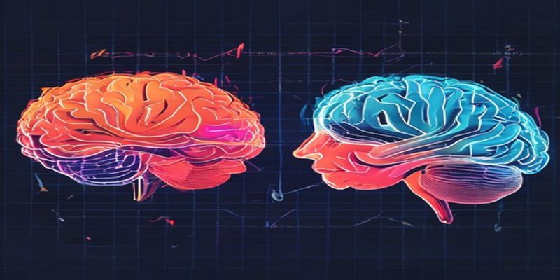 two brain diagrams showing emotional vs analytical decision making pathways